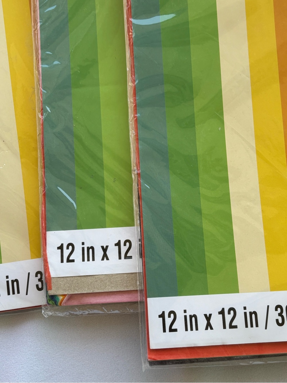 Party Essentials Striped Green Craft Paper Pad - 12 in x 12 in